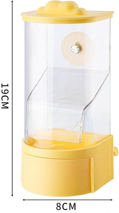 No Mess Bird Feeder Parrot Foraging Feeder Leakproof,Clear,Food Container,Cage Accessories for Parakeet Budgerigar Finch, Yellow