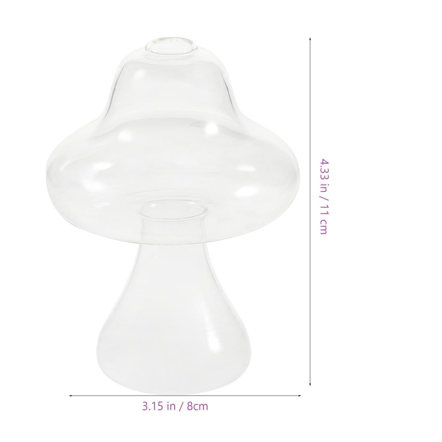 SAFIGLE Mushroom Shaped Glass Vase Hydroponics Flowerpot Plant Container Creative Glass Terrarium for Indoor Home Office Décor