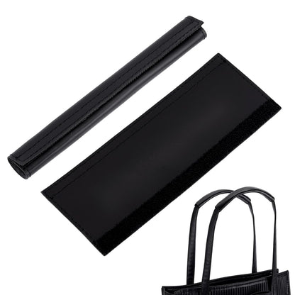 PH PandaHall 2pcs Leather Handbag Handles Wrap Cover, Black Handle Protector Cover Removable Bag Handle Protectors for Shopping Travel Bag Purse Handles Craft Strap Making Supplies