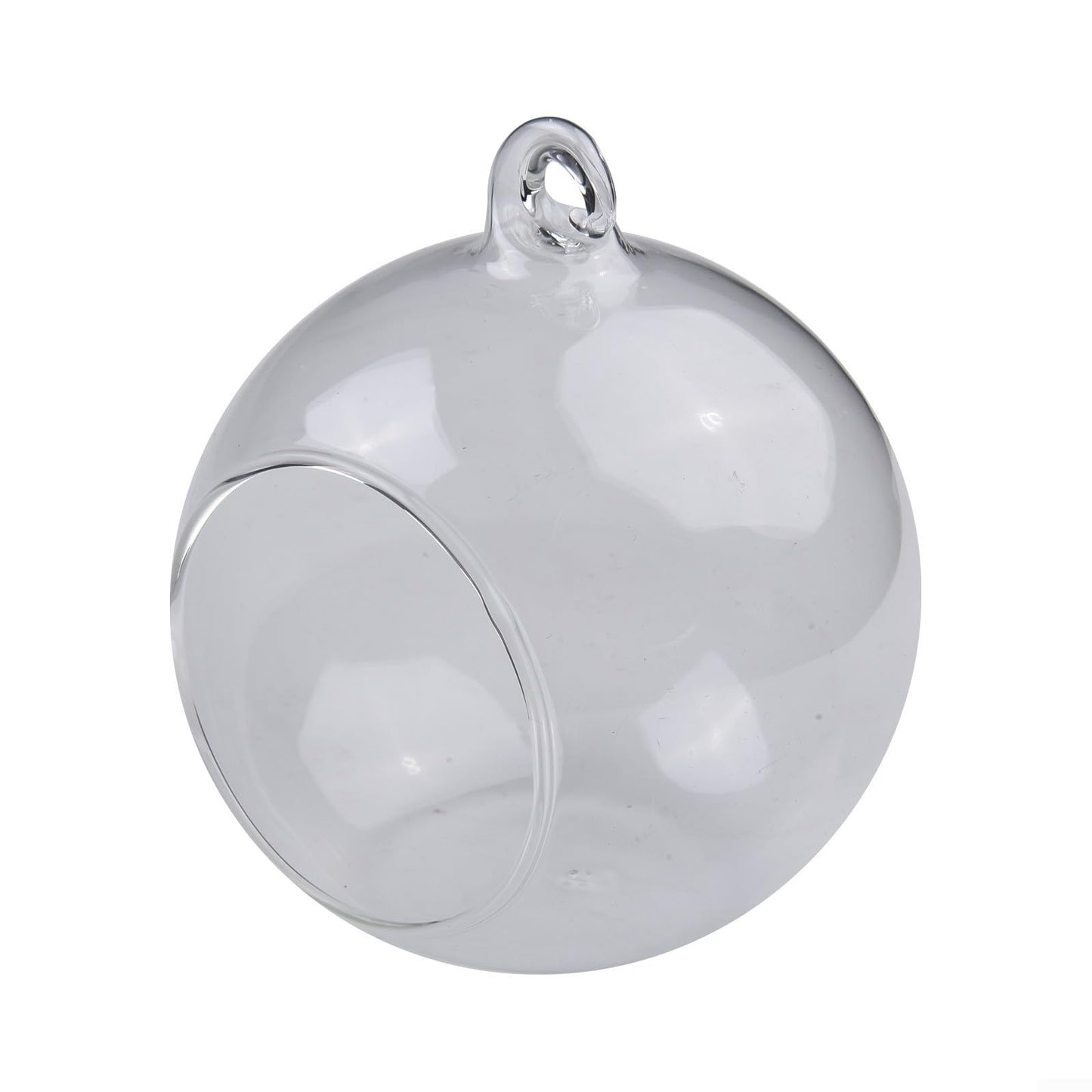 Startbuymore Hanging Glass Ball Vase Clear Borosilicate Terrarium Container with Flat Bottom for Succulent Plants Air Flowers Home Garden(10cm)