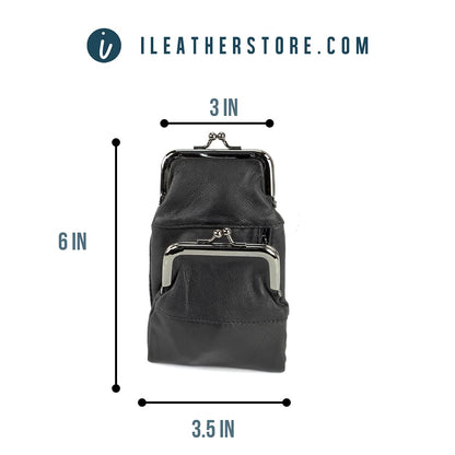 Leather Impressions Sturdy Cigarette Case - Make a Fashion Statement with The Elegant Cigarette Holder Featuring Dual Twist Clasp and a Zipper Pocket, Classic Long-Lasting Lighter Holder (Brown)