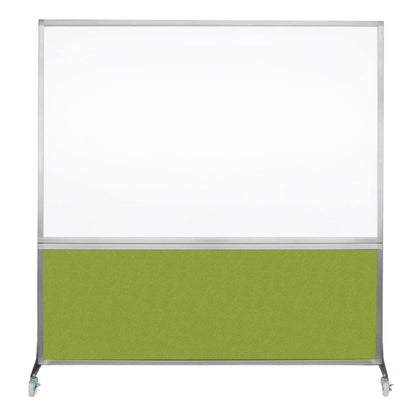 DivideWrite Mobile Whiteboard | Double Sided Dry Erase Board | Portable Office Cubicle Partition | Display for Classrooms, Conference Rooms, Meeting Areas and More | Mocha Fabric 4' Wide x 6' Tall