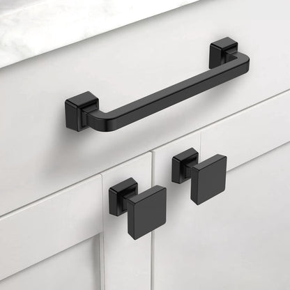 Asidrama 5 Pack 1-1/4 inch Matte Black Kitchen Cabinet Knobs Dresser Knobs Drawer Knobs Cabinet Hardware Zinc Knobs for Dresser Drawers
