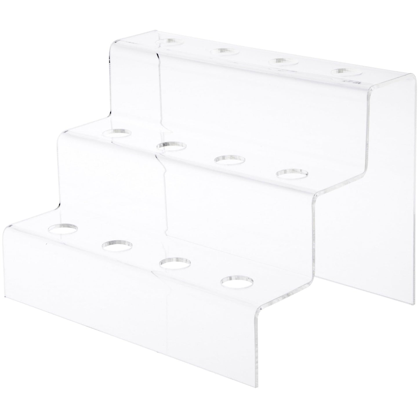 Plymor Clear Acrylic Wine Bottle Stopper Display Stairs, 6.25" H x 8.75" W x 6.5" D
