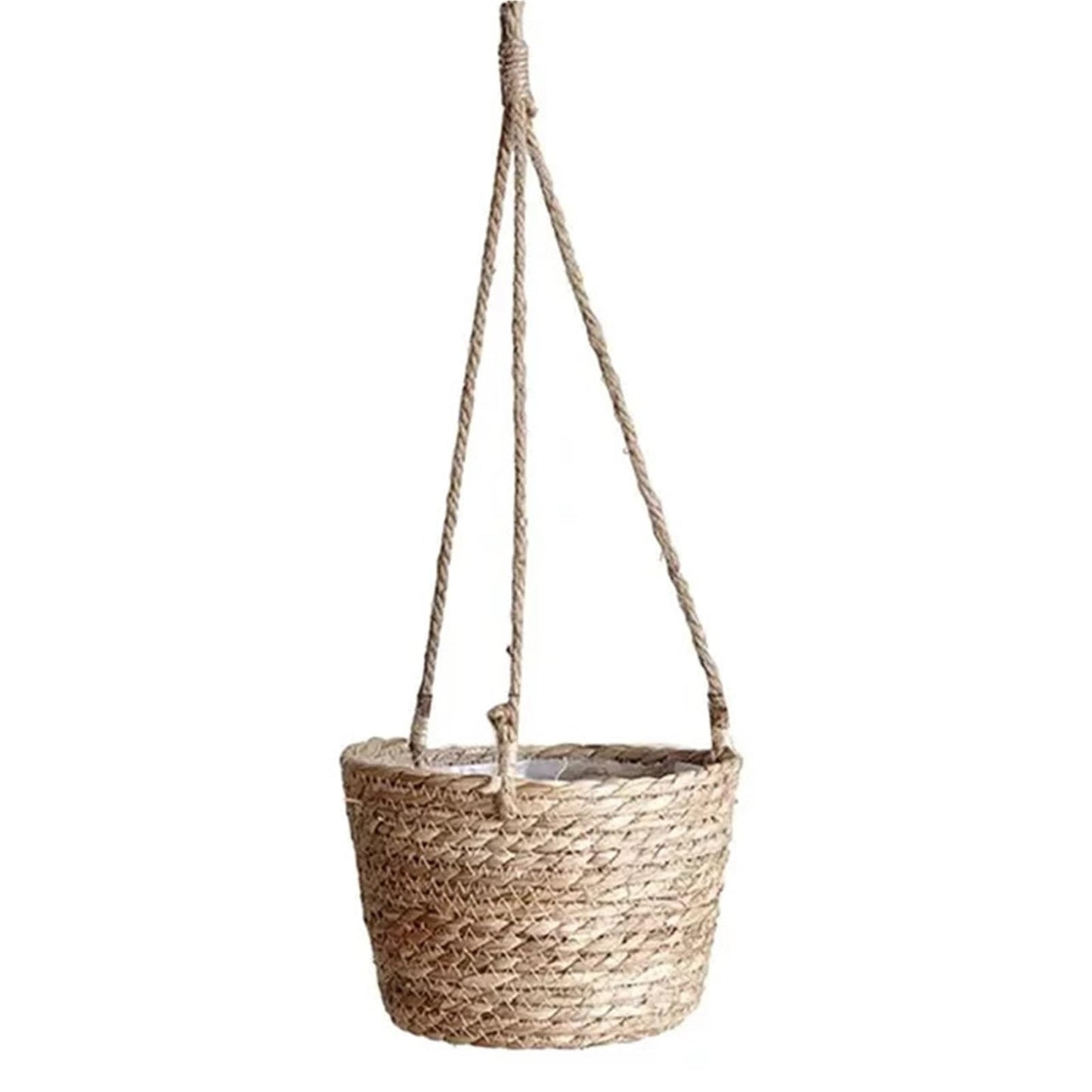 Garden Hanging Planter Storage Basket Jute Rope Woven Indoor Outdoor Flower Pot Holder Plant Hangers Home Decor