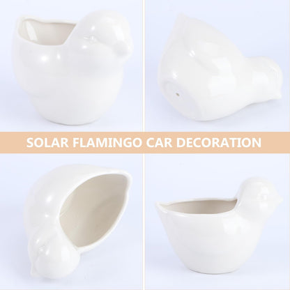 GOOHOCHY Ceramic Succulent Flowerpot Bird Planter Creative White Animal Design Large Plant Container for Garden Balcony Home Decor