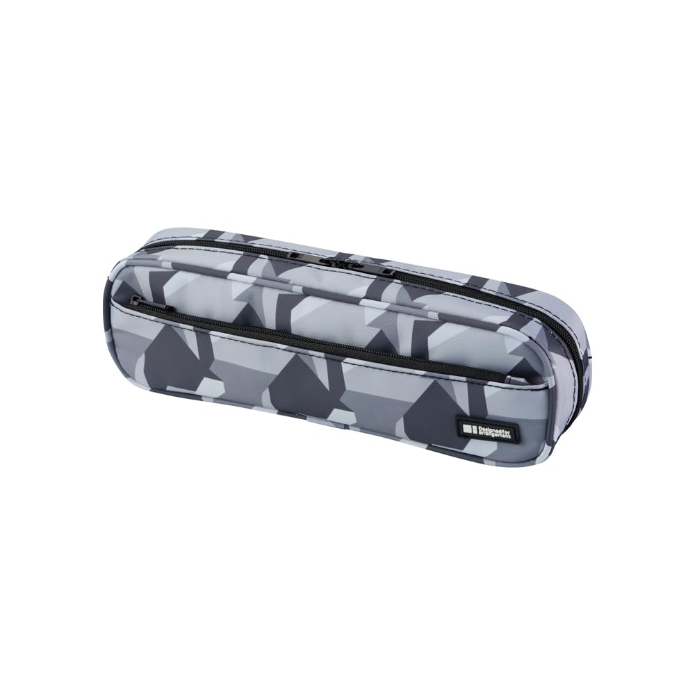 LIHIT LAB Large Capacity Zipper Long Pencil Case For School Office College, Big Capacity Pencil Bag Holder Adults Teen Boys Girls, Travel Cosmetics Storage, Ice Gray Camo (A7552-135)