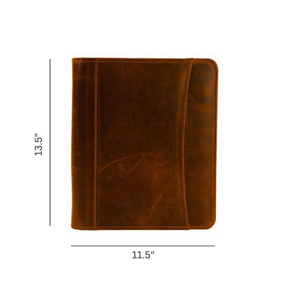 Jajmo Legacy Top Grain Leather Portfolio - Professional Business Padfolio & Document Organizer with Writing Pad for Men & Women