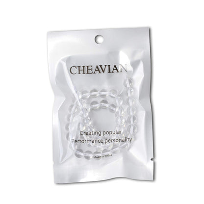 CHEAVIAN 45PCS 8mm Natural Clear White Crystal Quartz Round Loose Beads Crystal Energy Stone for Jewelry Making 1 Strand 15"