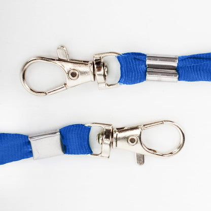 Lanyards 50 Pcs Bulk Lanyard for Id Badges Flat Blue Lanyard with Badge Clip Swivel Hook (50, Blue)