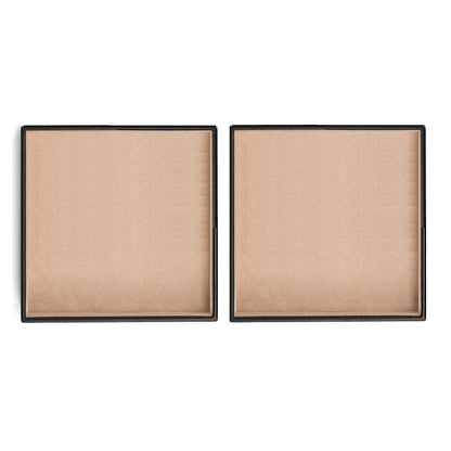 Glenor Co Jewelry Organizer Tray - Set of 2 - Stackable Empty 2 Inch Deep Jewelry Storage Trays w/o dividers - Display on Dresser or Drawer - Compatible with Other Trays - Black