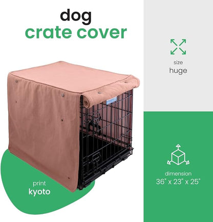 Molly Mutt Kyoto Dog Crate Cover, GOTS-Certified 100% Organic Cotton Canvas Cover for Dog or Puppy Kennel and Cage, Washable, Free of Harmful Chemicals, Huge, Fits 36"x23"x25" Crate