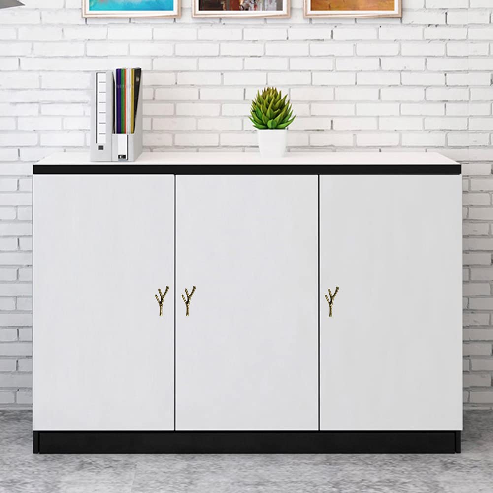 Geenite 8 Pack Twig Knobs Tree Branch Handles Drawer Knobs Fashion Zinc Alloy Pulls Furniture Dresser Pull Handles Door Knobs for Cabinets (Antique Bronze)