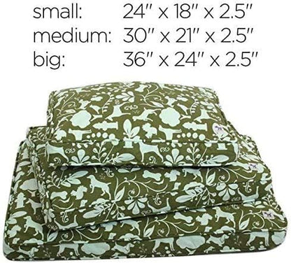 Molly Mutt Sheepy Wool-Filled Crate Pad, GOTS-Certified 100% Organic Cotton Canvas Cover with Soft 100% Natural Wool Insert, Ideal for Dog Bed or Kennel, I'm a Realist, 54" x 37" x 2.5"
