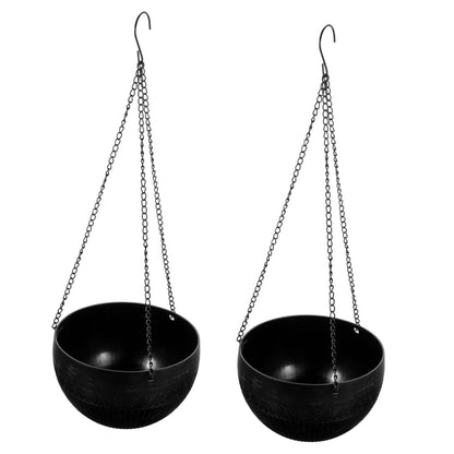 Homoyoyo Hanging Planters 2pcs Self Watering Green Pothos Plant Pot Plastic Chain for Indoor Plants Dec