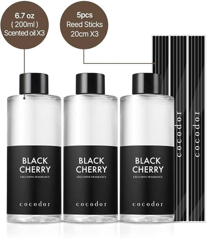 COCODOR Reed Diffuser Oil Refill/Woody Hotel /6.7oz(200ml) / 3 Pack/Aromatherapy, Home Fragrance, Scented Oils, Oils for Reed Diffuser, Bathroom Home Decor