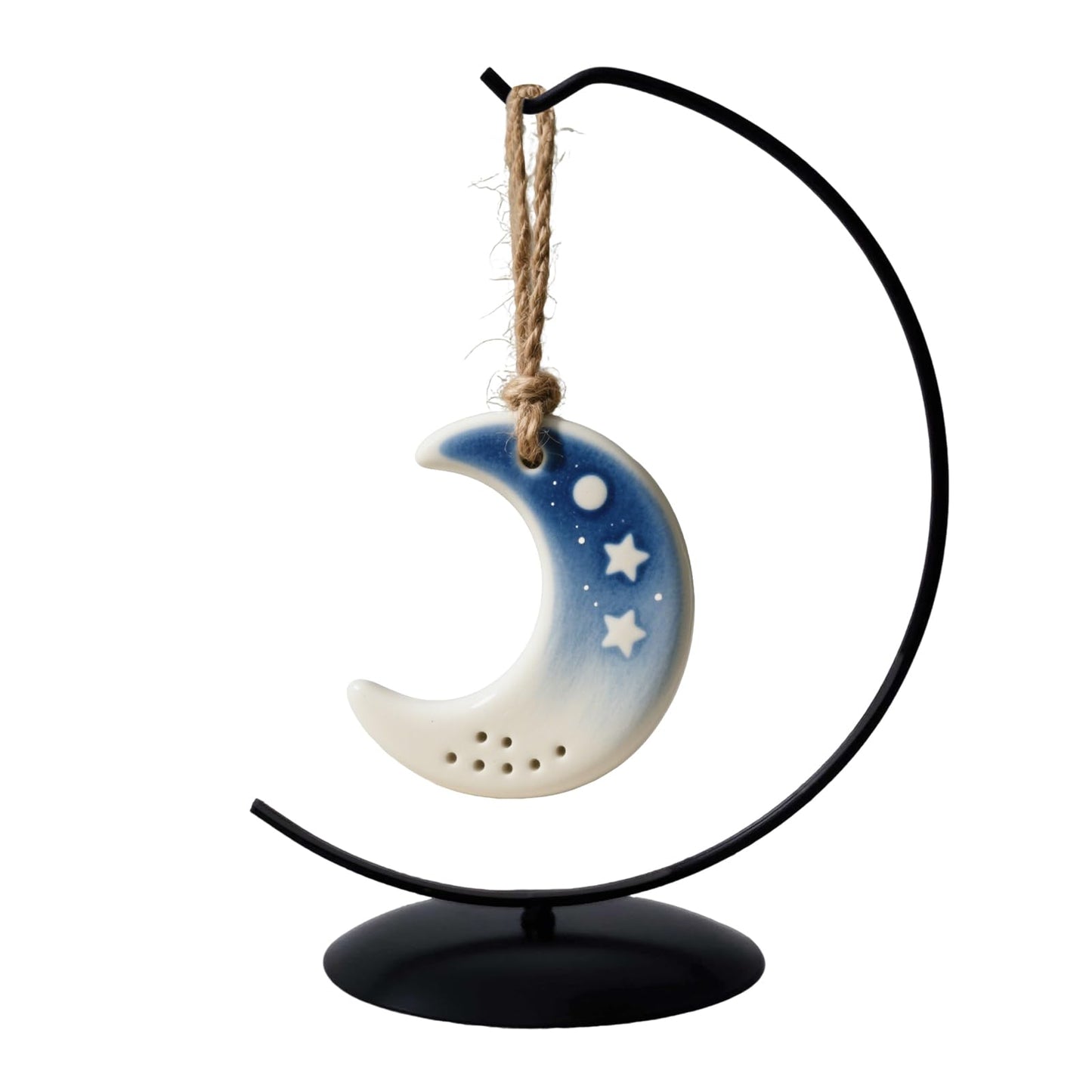 YY YEARCHY Ornament Display Stand Large for Hanging Glass Globe Ball Air Plant Flower Holder Metal Round Decorative (1, Black, 10"x5")