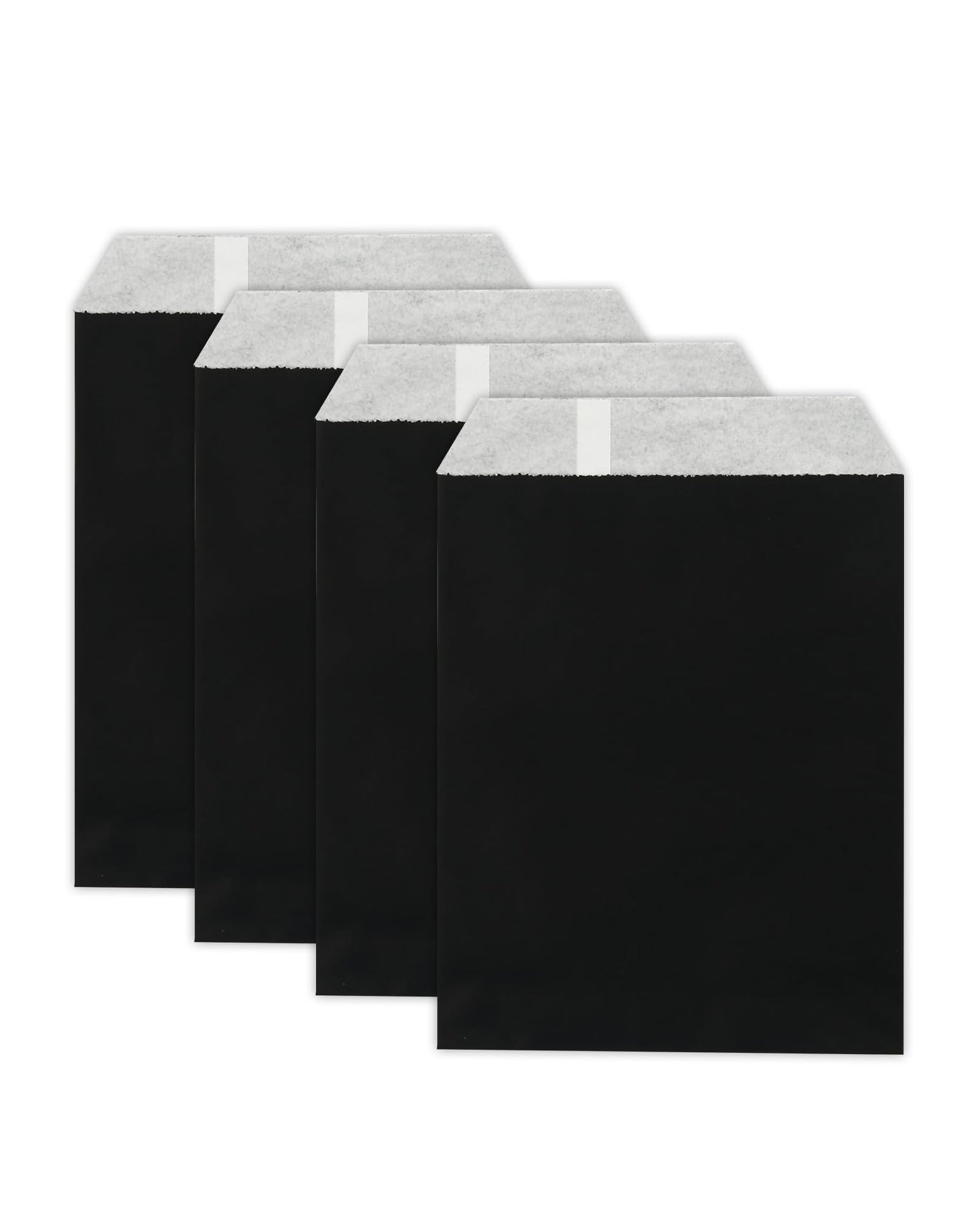 KEYYOOMY 4x6 Inch Paper Treat Bags Black Candy Bags 100 Pack Candy Buffet Bag Small Paper Cookie Bag for Halloween Christmas Party (100 CT, 4x6 Inch)