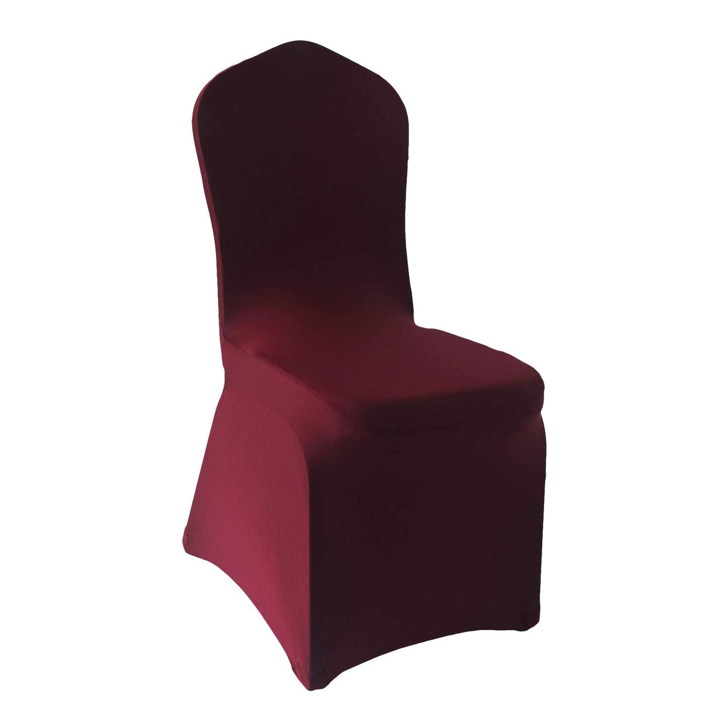 WELMATCH Burgundy Stretch Spandex Chair Covers - 12 pcs Wedding Party Dining Scuba Elastic Chair Covers (Burgundy, 12)