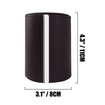Tie Box Travel Case Men's Necktie Gift Box Cylinder Shape Anti-Wrinkle Storage Business Gift Bow Tie Packaging (3.1"x4.3", Coffee)