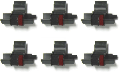 (6 Pack) COMPUMATIC Compatible/Replacement Calculator Ink Roller, Black/Red IR-40T, for Casio HR-300RC HR-200RC HR-170RC HR-150RC HR-100RC HR-100TM HR-150TM and More