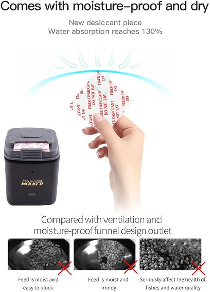 Irfora USB Powered WiFi Intelligent Automatic Aquarium Fish Bowl Food Feeder Home Household Aquarium Intelligent Timing Fish Feeder APP Remotes Control 24 Laguages Compatible with Voice Control