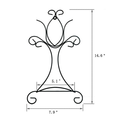YY YEARCHY Ornament Display Stand Flower Plant Pot Stand Holder Iron Pothook Stand for Hanging Glass Terrarium