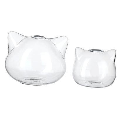 HAKIDZEL 2pcs Cat Shaped Glass Terrarium Vases for Hydroponic Plants Delicate Home Flower Vase with Smooth Design Cute Decorative Containers for Desktop and Coffee Table Display