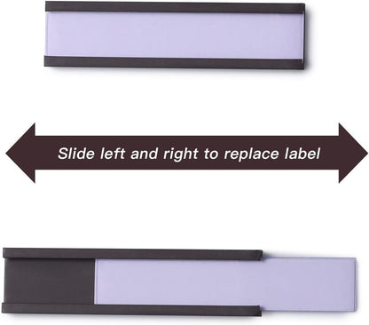 Eeoyu Magnetic Label Holders with Magnets Magnetic Data Card Holders with Clear Plastic Protectors for Metal Shelf, Whiteboard, Set of 30 (0.5 x 2 Inch)