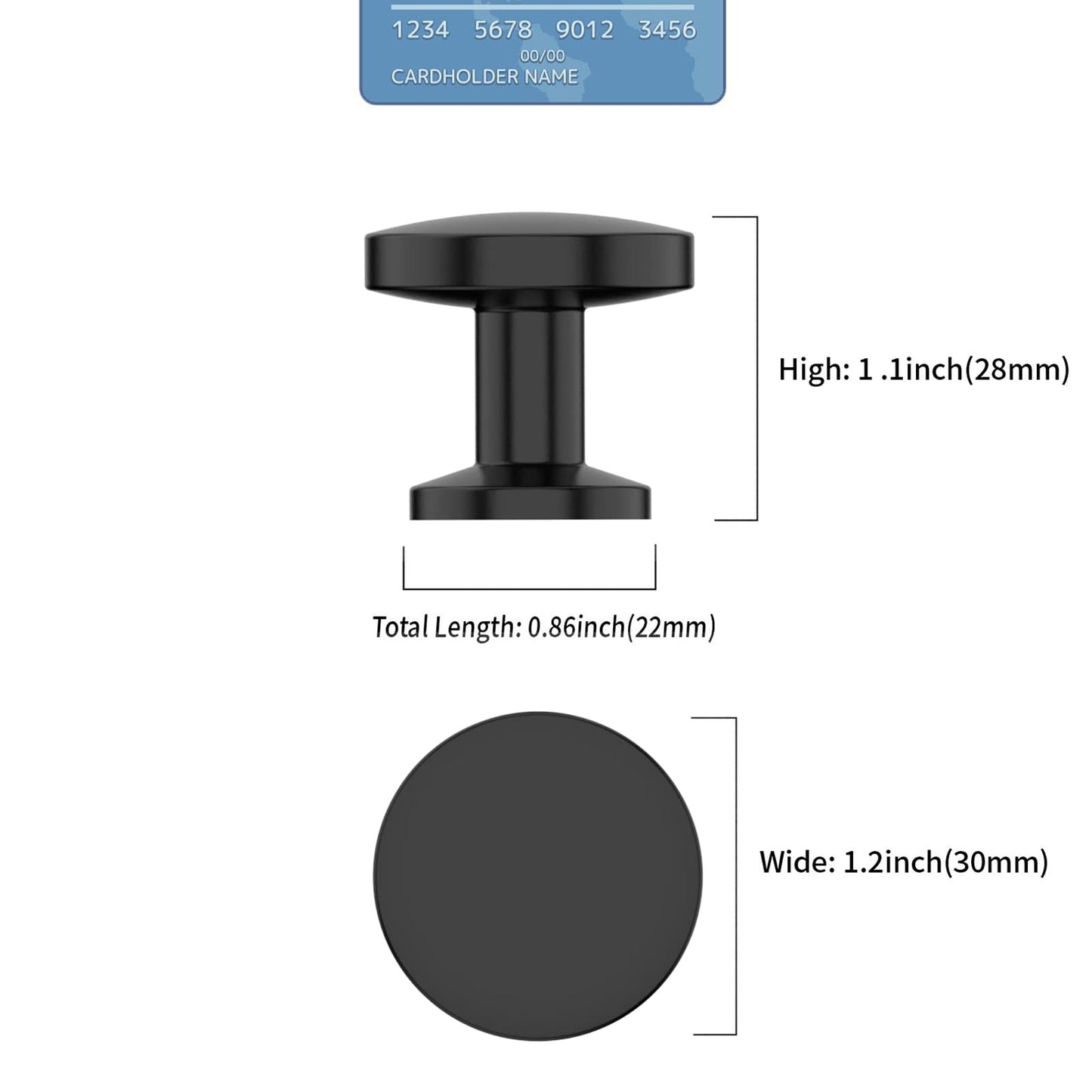 9BUILD 10 Pack 1.2 Inch Round Matte Black Drawer Knobs for Cabinets & Dressers