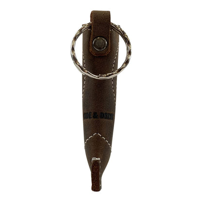 Hide & Drink, Boot Lighter Keychain Handmade from Full Grain Leather - Cute, Trendy, Stylish, Accessory - Keyring for Easy Attachment to House, Car, Office Keys - Bourbon Brown