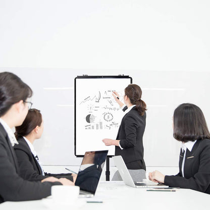 VIZ-PRO ECO Magnetic Mobile Whiteboard/Flipchart Easel, Black, 28 X 40 Inches