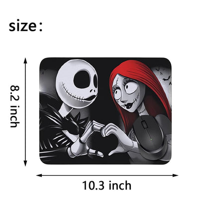 Jack and Sally Gift Carnival Halloween Mouse Pad for Women Girls Movie Mouse Pads for Friend (Jack and Sally Black MP)
