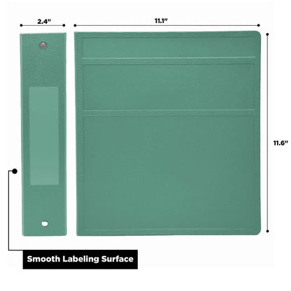 Carstens 2-Inch Heavy Duty 3-Ring Binder - Side Opening, Mint, Durable Plastic, Precision No-Gap Rings, Waterproof Covers, No Pockets, Holds 300 Letter-Sized Sheets, BPA-Free, Made in USA (2827-3R)