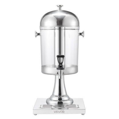 VEVOR Beverage Dispenser, 2.1 Gallon Drink Dispenser for Parties, Stainless Steel + Plastic Juice Dispensers with Spigot Ice Chamber Tray, Iced Tea Lemonade Juice Dispensers, for Restaurants, Hotels