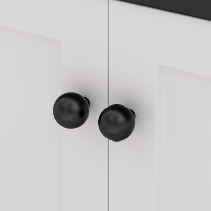 Goldenwarm 10 Pack Matte Black Cabinet Knobs Kitchen Dresser Drawer Knobs Round Ball Hardware for Cabinets Single Hole