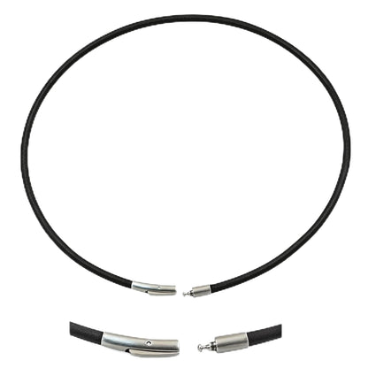 Leporem Minimalist Genuine Leather Cord Necklace Pendant Holder Hypoallergenic Stainless Steel Push-Lock Clasp Wrap Bracelet (16 Inch)