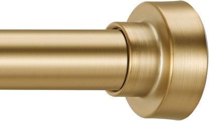 YNL Shower Curtain Rod 34-82 Inches (2.8-6.8ft) Adjustable Spring Shower Rod No Drilling, Non-Slip, Never Rust, Stainless Steel, Suitable for Bathroom Window Living room, Gold