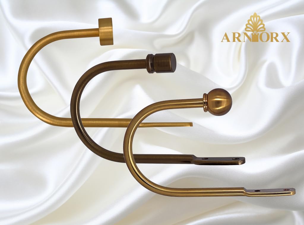 Quality Curtain Holdbacks, Solid Steel Curtain Holdback with Disk Finial,Electroplate Finishes, Set of 2 Window Curtain Tieback Hooks, Antique Bronze