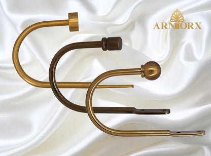 Quality Curtain Holdbacks, Solid Steel Curtain Holdback with Disk Finial,Electroplate Finishes, Set of 2 Window Curtain Tieback Hooks, Antique Bronze