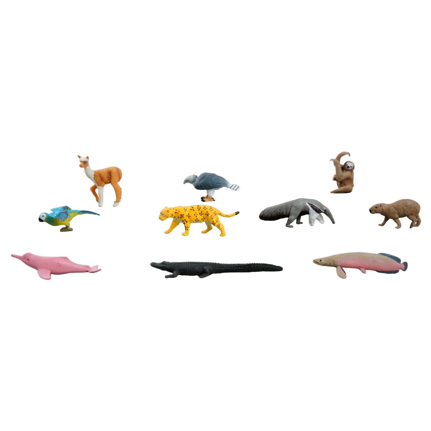 ancona South American Animals, Spanish/English Bilingual, Montessori Preschool Memory Matching Game Box Set with Animal Figurines & 3-Part Cards, Early Education Toy