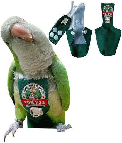 PARREN Bird Clothes Parrot diapers bird flight suits, reusable waterproof diapers pet bird supplies (XL), Green