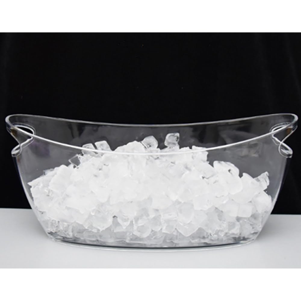 OUKEYI Ice Buckets for Parties, 5.5 Liter Large Clear Acrylic Food Grade Ice Bucket, Mimosa Bar Supplies Beverage Tub for Champagne Beer Sparkling Wine Cocktails, 16.9, Transparent, OUKEYI-100894