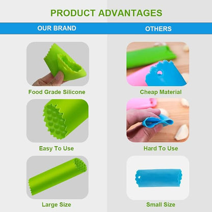 Garlic Peeler Silicone Garlic Skin Remover Roller Garlic Tube Rollers Skin Remover, Garlic Roller Peeling Tube Tool for Useful Kitchen Tools (Red)