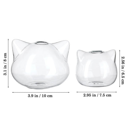 Garneck Cat Shaped Glass Vase Set 2Pcs Hydroponic Plant Vase Desktop Green Plant Terrarium Flower Container Decorative Gift for Home Office