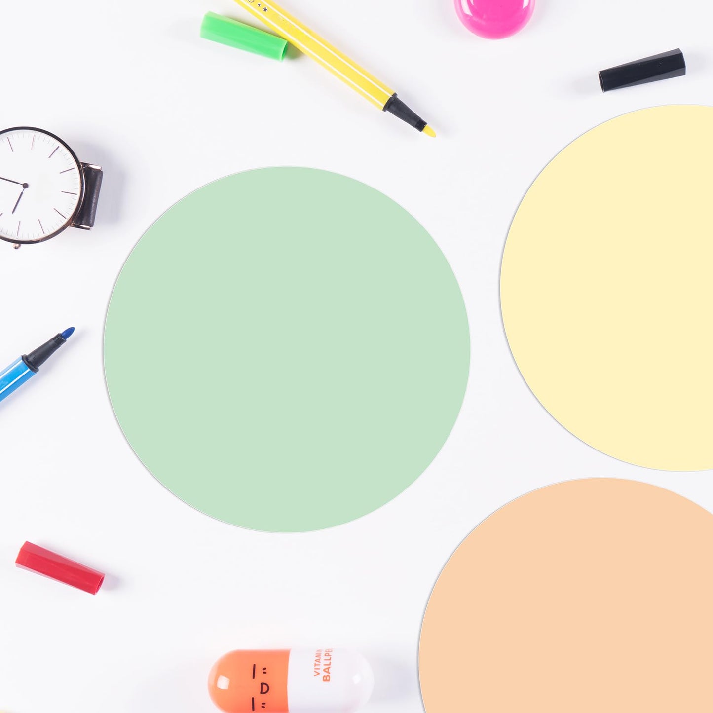 Lincia 24 Pack Colorful Dry Erase Dots Circles Spots for Classroom Table 10.5 Inch Removable Vinyl Desktop Stickers Spots Wall Decals for 100th Day of School Teacher Students Home (Candy Colors)