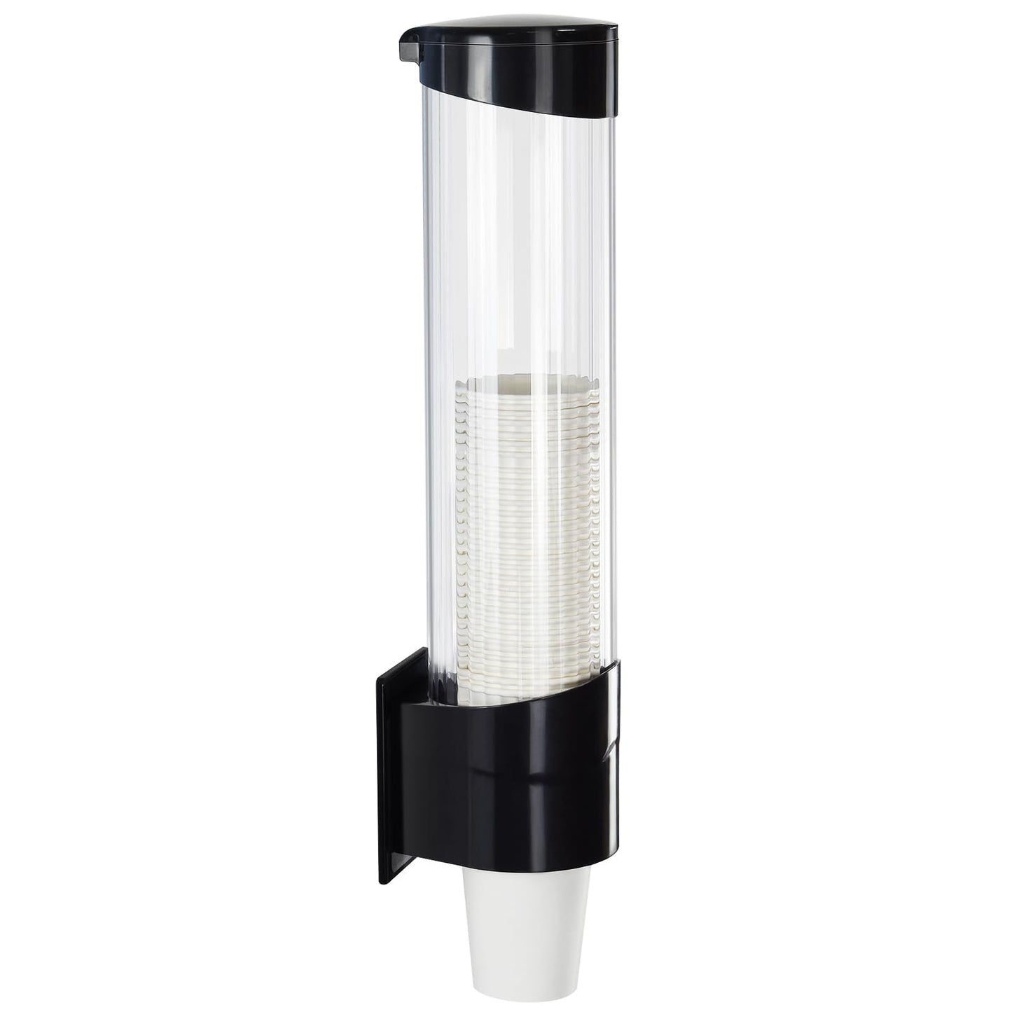 Samhe Cup Dispenser Water Dispenser Cup Holder Pull Type Paper Automatic Remover 7oz - 12oz Cone or Flat Bottom Cups for Home Office Hospital (Black, Large)