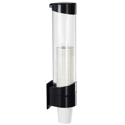 Samhe Cup Dispenser Water Dispenser Cup Holder Pull Type Paper Automatic Remover 7oz - 12oz Cone or Flat Bottom Cups for Home Office Hospital (Black, Large)