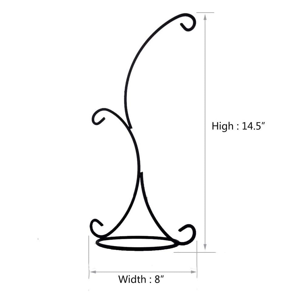 YEARCHY Ornament Display Hanger Rack Stand Hook Chrismas Ornament Party Decoration Holder Air Plant Flower Pot Hanging Terrarium Home Office Decoration (Black, 2)