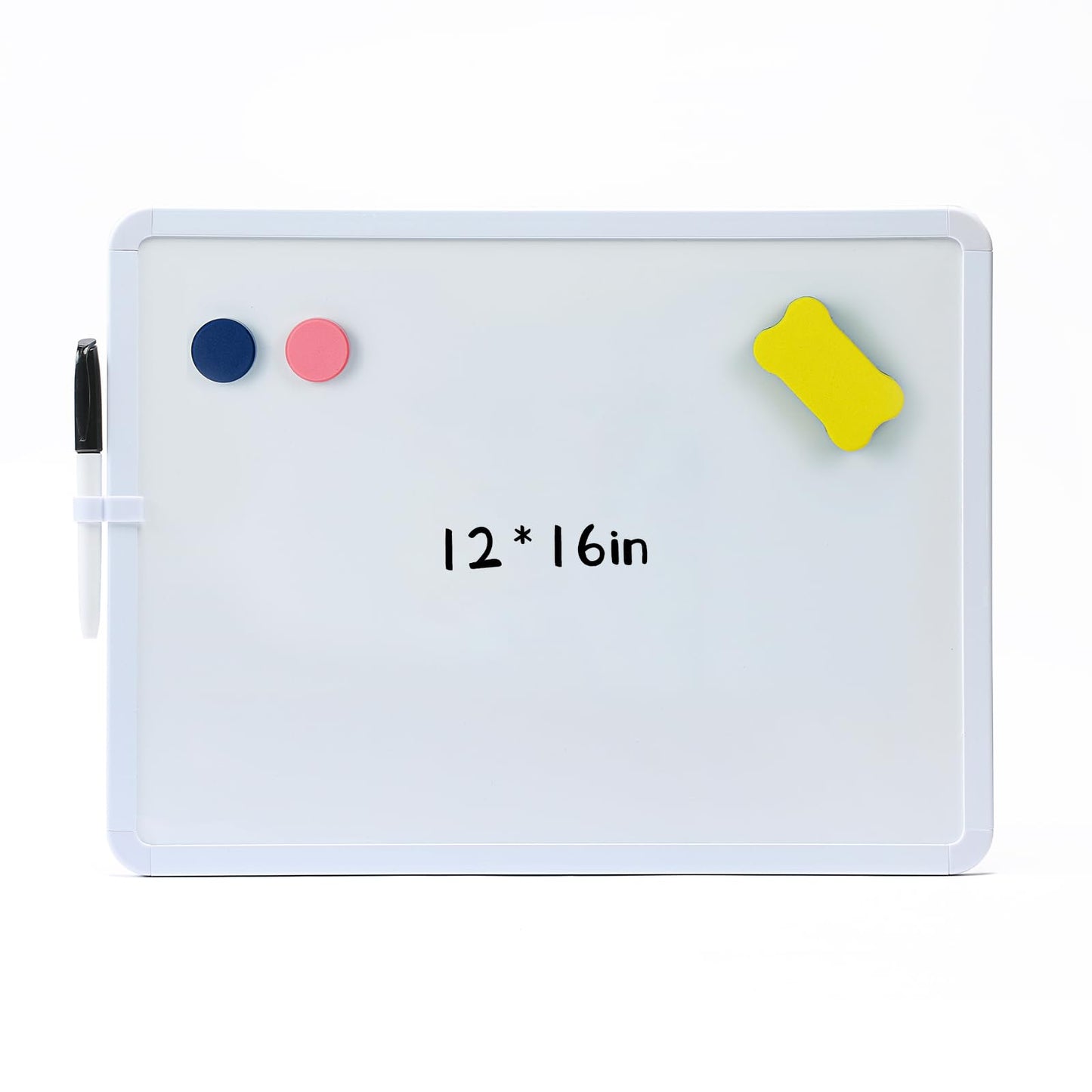 MXG Small White Board Dry Erase, 12x16 Inch Portable Double Sided Whiteboard for Wall, Fridge, Desk, Mini Dry Erase Board with Magnets, Marker & Eraser, for Office, Home, School & Business